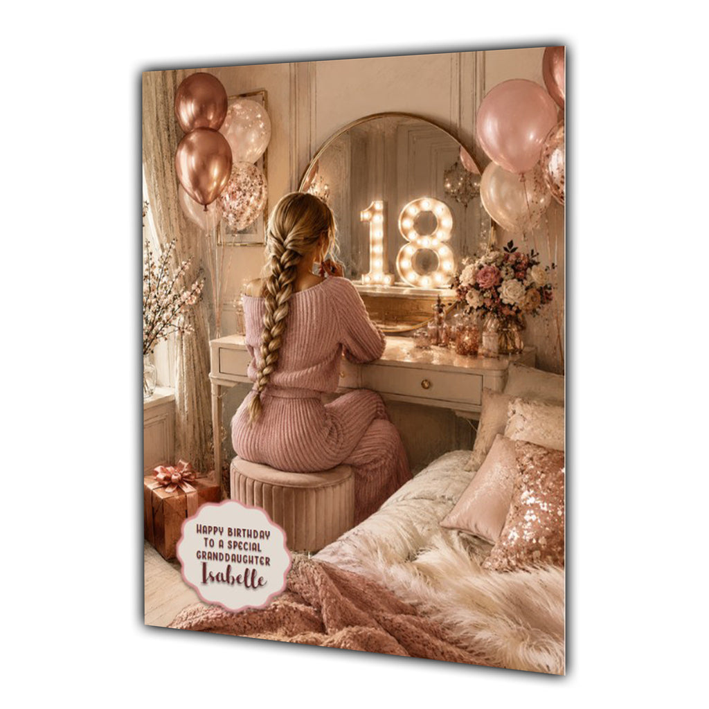 19th Birthday Card Chic Granddaughter Daughter Niece Personalised A5 Size