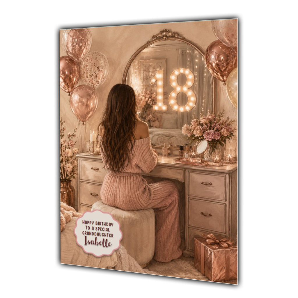 18th Birthday Card Chic Granddaughter Daughter Niece Personalised A5 Size