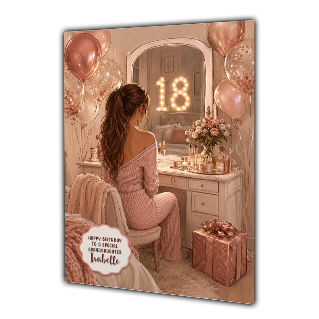 18th Birthday Card Chic Granddaughter Daughter Niece Personalised A5 Size