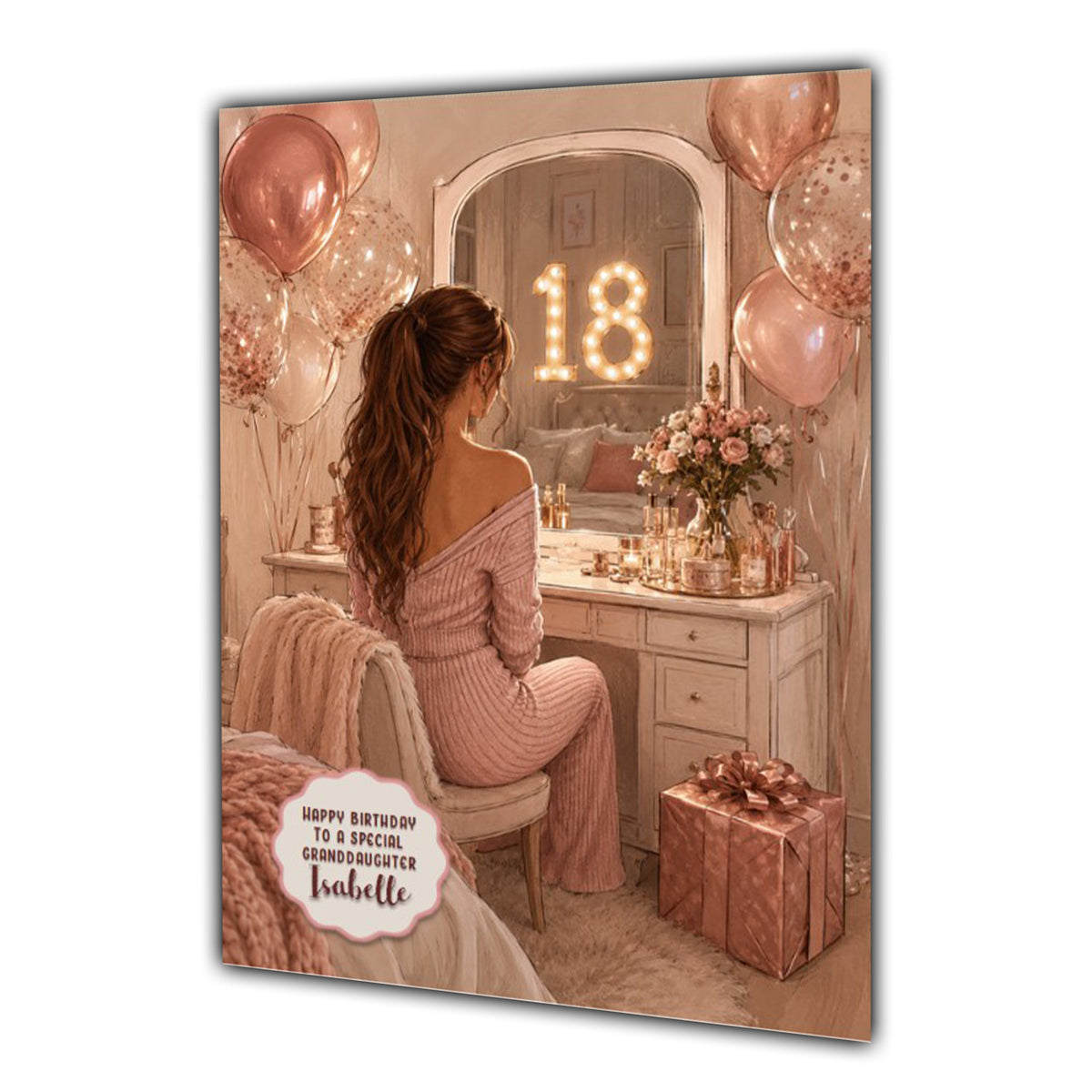 18th Birthday Card Chic Granddaughter Daughter Niece Personalised A5 Size
