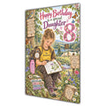 Daughter 8th Birthday Card - Brownie Girl with Nature and Craft Activities