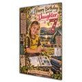 Daughter 7th Birthday Card - Brownie Girl with Nature and Craft Activities
