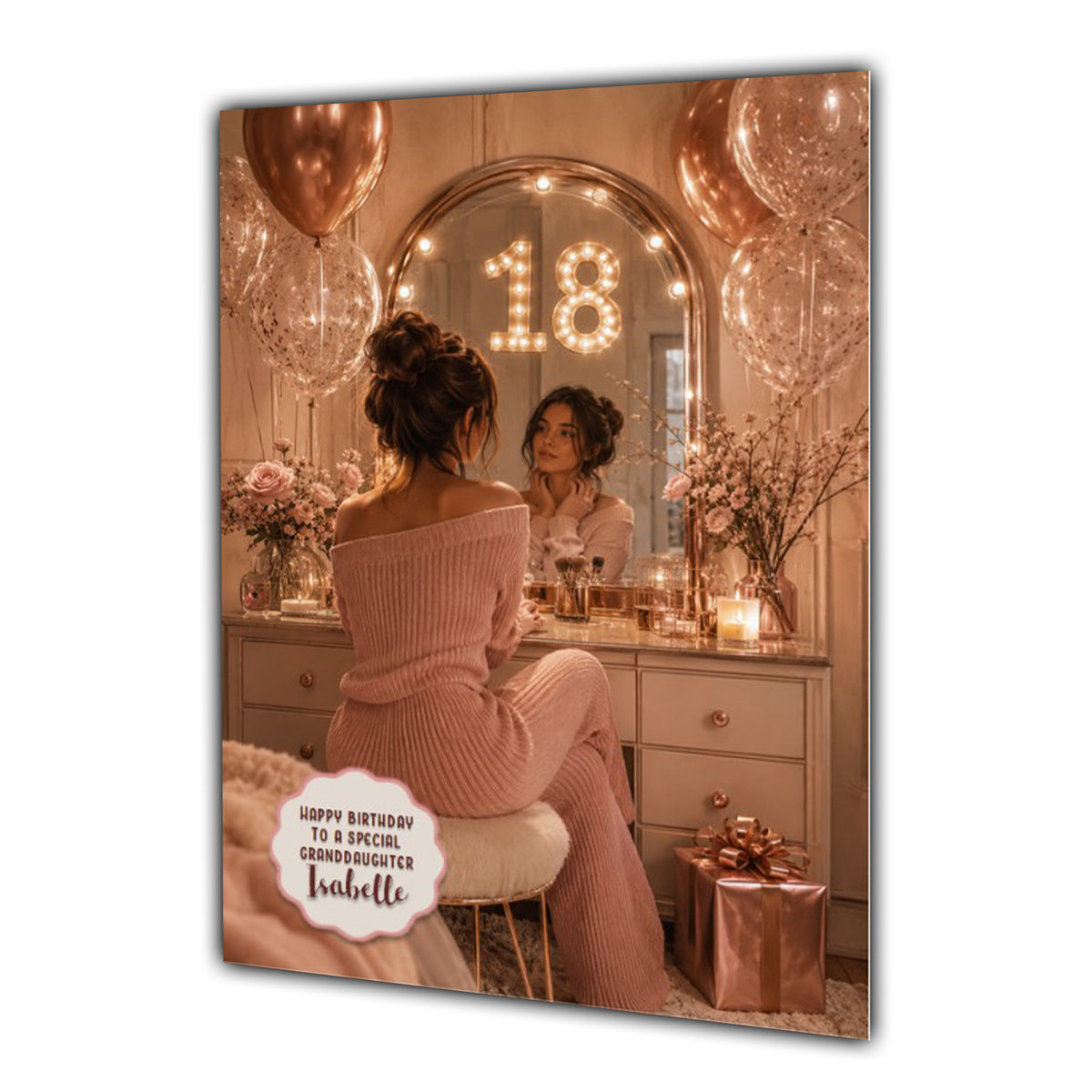 18th Birthday Card Chic Granddaughter Daughter Niece Personalised A5 Size
