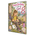 Girl 8th Birthday Card - Brownie Girl with Nature and Craft Activities