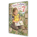 Girl 7th Birthday Card - Brownie Girl with Nature and Craft Activities