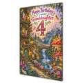 Granddaughter 4th Birthday Card - Magical Fairy Village