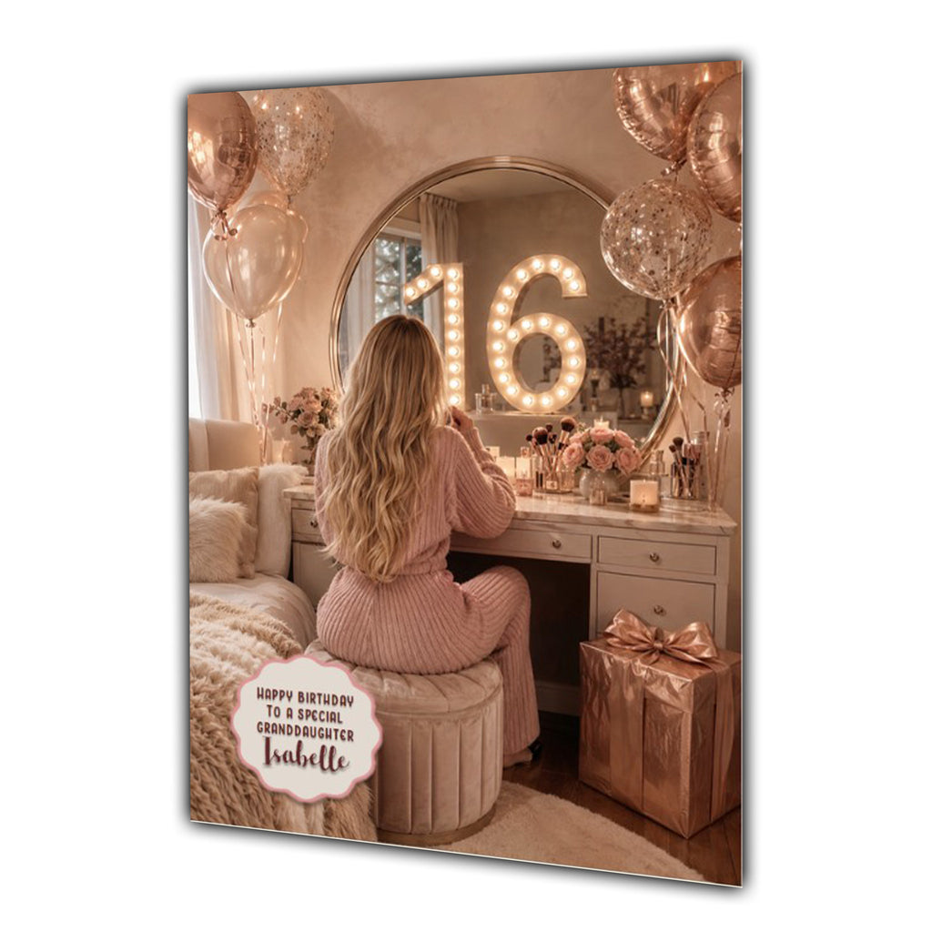 16th Birthday Card Chic Granddaughter Daughter Niece Personalised A5 Size
