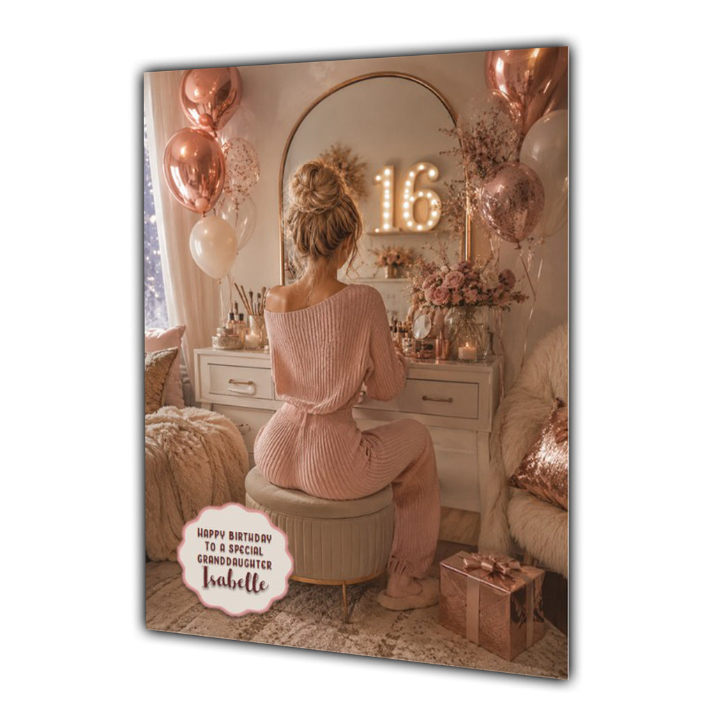 16th Birthday Card Chic Granddaughter Daughter Niece Personalised A5 Size