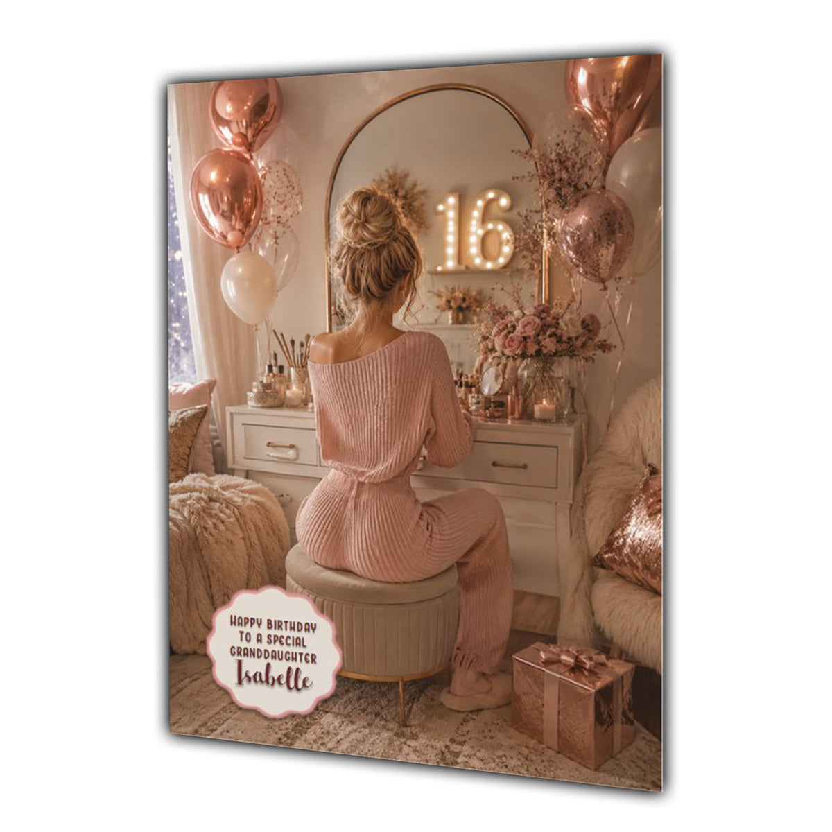 16th Birthday Card Chic Granddaughter Daughter Niece Personalised A5 Size