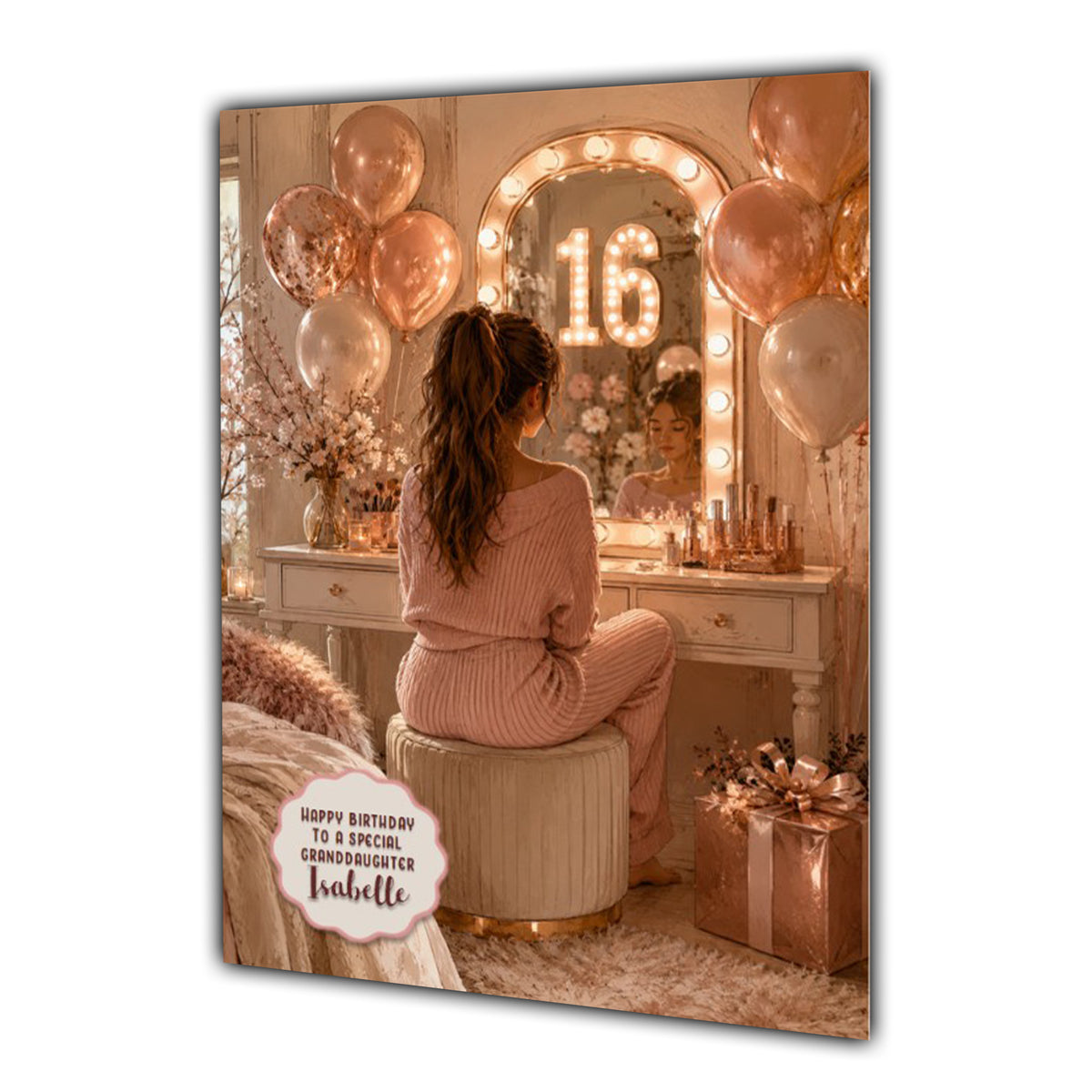 16th Birthday Card Chic Granddaughter Daughter Niece Personalised A5 Size