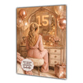 15th Birthday Card For Girls, Daughter, Granddaughter, Niece, Blonde Hair, Dressing Table