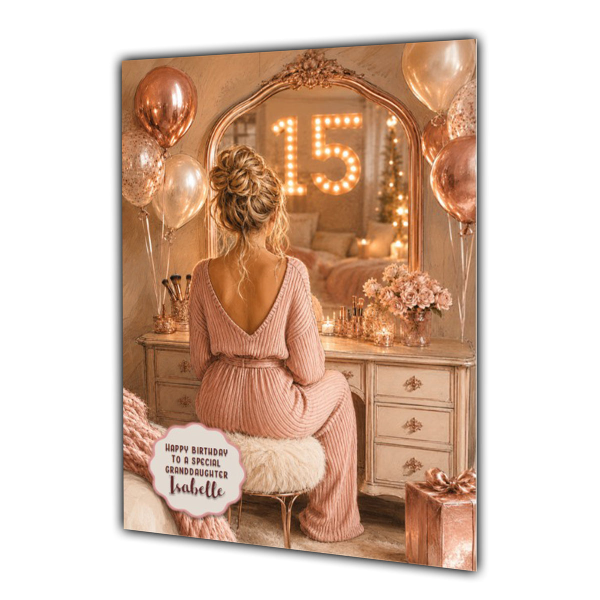 15th Birthday Card Chic Granddaughter Daughter Niece Personalised A5 Size