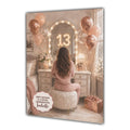 13th Birthday Card For Girls, Daughter, Granddaughter, Niece, Brown Hair, Dressing Table