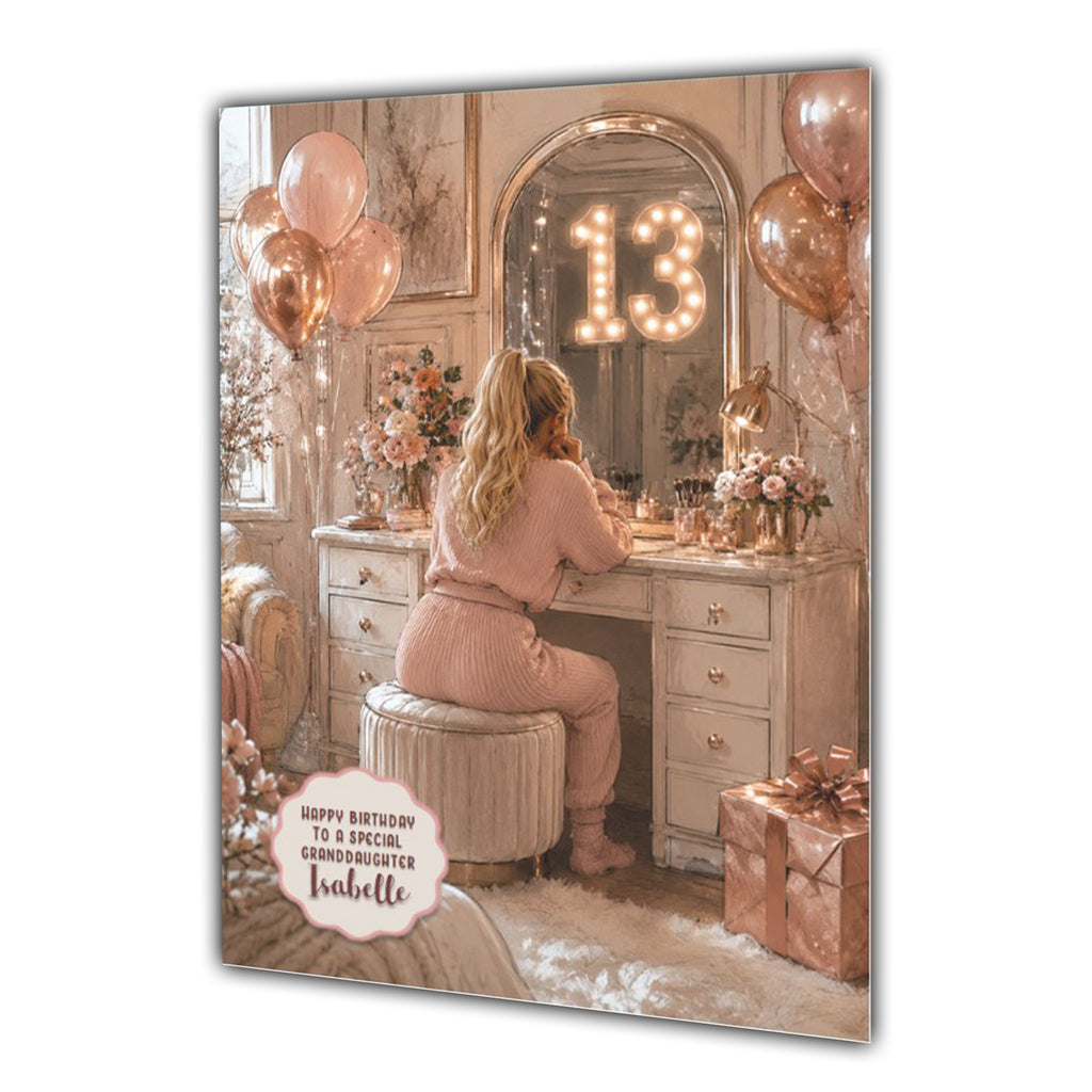 13th Birthday Card Chic Granddaughter Daughter Niece Personalised A5 Size