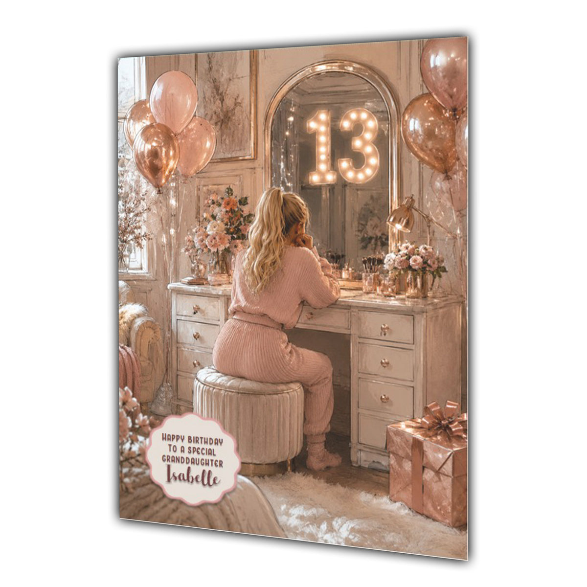 13th Birthday Card Chic Granddaughter Daughter Niece Personalised A5 Size