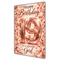 Happy 19th Birthday Special Girl Rose Gold Number Hearts Card A5