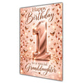 Happy 1st Birthday Granddaughter Rose Gold Number Hearts Card A5