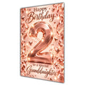 Happy 2nd Birthday Granddaughter Rose Gold Number Hearts Card A5