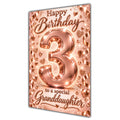 Happy 3rd Birthday Granddaughter Rose Gold Number Hearts Card A5