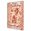 Happy 7th Birthday Granddaughter Rose Gold Number Hearts Card A5