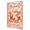 Happy 13th Birthday Granddaughter Rose Gold Number Hearts Card A5