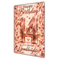 Happy 14th Birthday Granddaughter Rose Gold Number Hearts Card A5