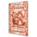 Happy 18th Birthday Granddaughter Rose Gold Number Hearts Card A5