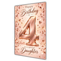Happy 4th Birthday Daughter Rose Gold Number Hearts Card A5