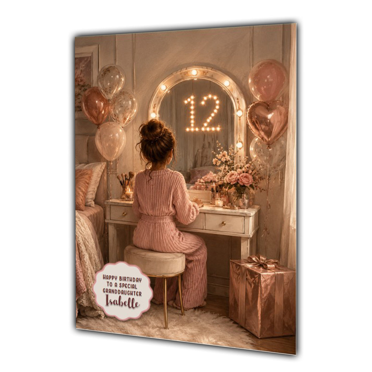 12th Birthday Card Chic Granddaughter Daughter Niece Personalised A5 Size