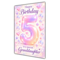 Happy 5th Birthday Granddaughter Pastel Rainbow Number Hearts Card A5