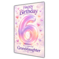 Happy 6th Birthday Granddaughter Pastel Rainbow Number Hearts Card A5