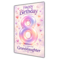 Happy 8th Birthday Granddaughter Pastel Rainbow Number Hearts Card A5