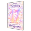 Happy 17th Birthday Granddaughter Pastel Rainbow Number Hearts Card A5