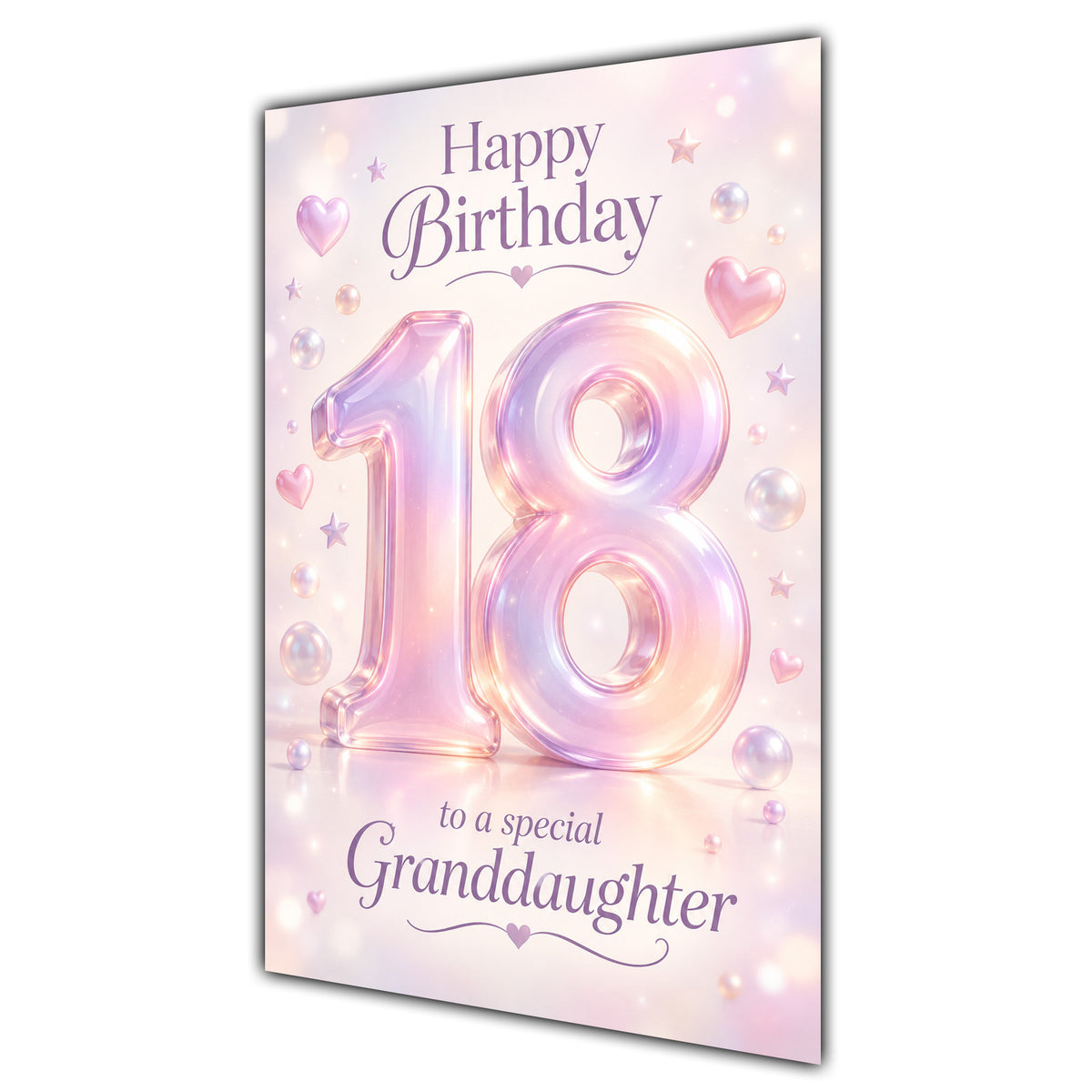 Happy 18th Birthday Granddaughter Pastel Rainbow Number Hearts Card A5