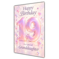 Happy 19th Birthday Granddaughter Pastel Rainbow Number Hearts Card A5