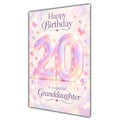 Happy 20th Birthday Granddaughter Pastel Rainbow Number Hearts Card A5