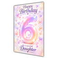 Happy 6th Birthday Daughter Pastel Rainbow Number Hearts Card A5