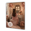 11th Birthday Card For Girls, Daughter, Granddaughter, Niece, Brown Hair, Dressing Table