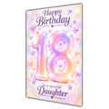 Happy 18th Birthday Daughter Pastel Rainbow Number Hearts Card A5