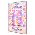 Happy 19th Birthday Daughter Pastel Rainbow Number Hearts Card A5