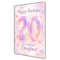 Happy 20th Birthday Daughter Pastel Rainbow Number Hearts Card A5