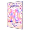 Happy 10th Birthday Niece Pastel Rainbow Number Hearts Card A5