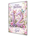 Happy 12th Birthday Special Girl Lilac Floral Butterflies Card A5