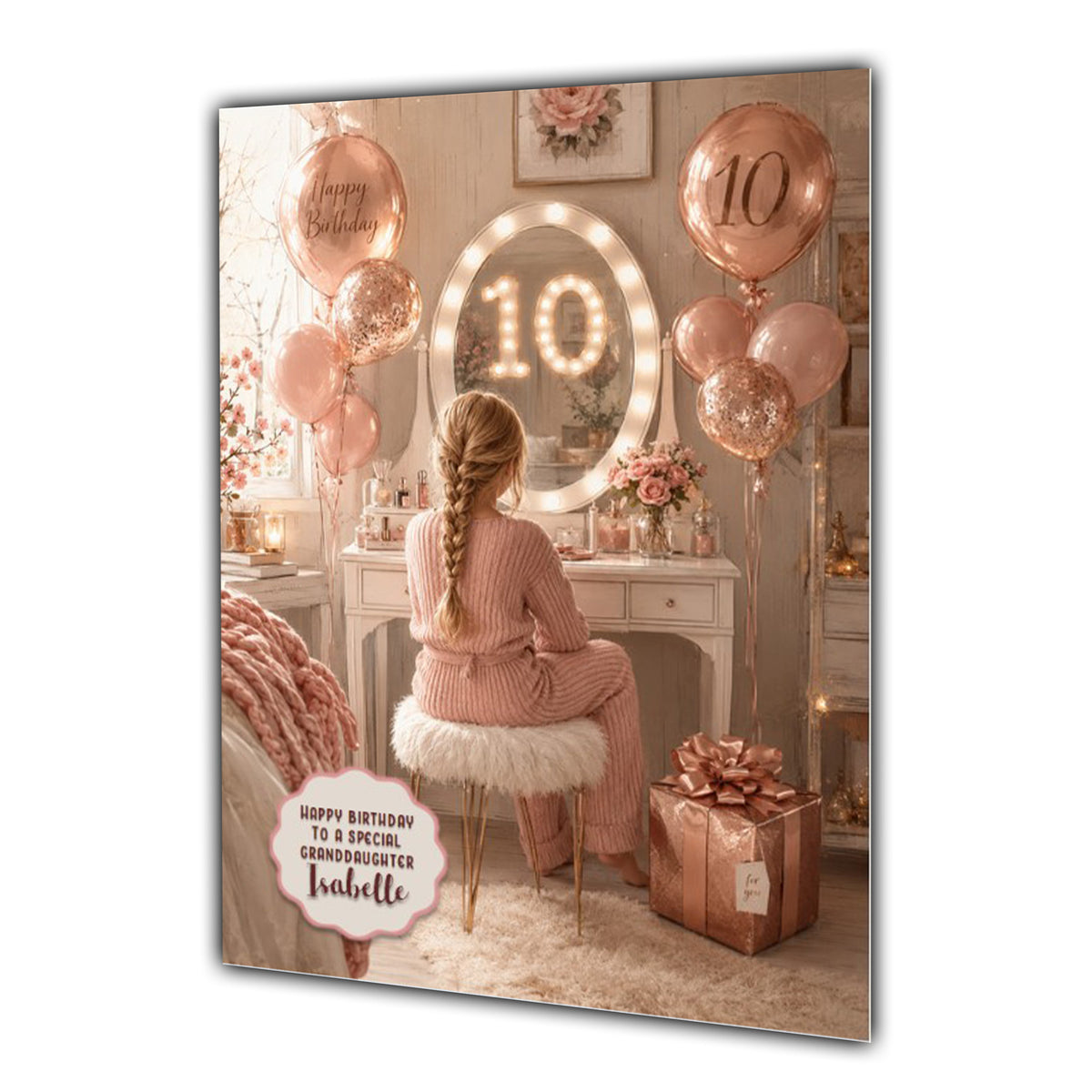10th Birthday Card Chic Granddaughter Daughter Niece Personalised A5 Size