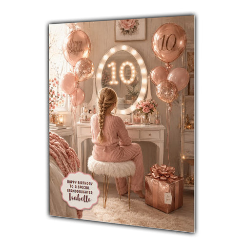 10th Birthday Card Chic Granddaughter Daughter Niece Personalised A5 Size