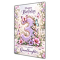Happy 3rd Birthday Granddaughter Lilac Floral Butterflies Card A5