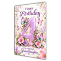 Happy 4th Birthday Granddaughter Lilac Floral Butterflies Card A5