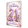 Happy 21st Birthday Granddaughter Lilac Floral Butterflies Card A5