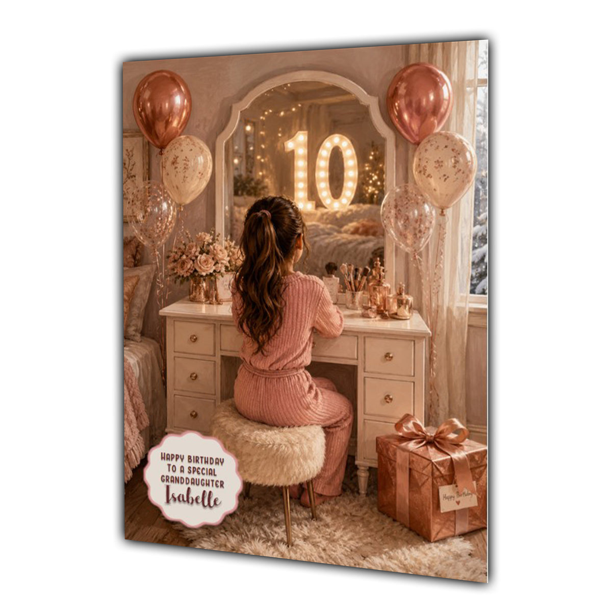 10th Birthday Card Chic Granddaughter Daughter Niece Personalised A5 Size
