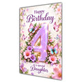 Happy 4th Birthday Daughter Lilac Floral Butterflies Card A5